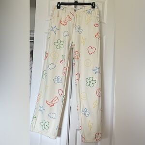 Colorful Patterned Wide Leg Pants